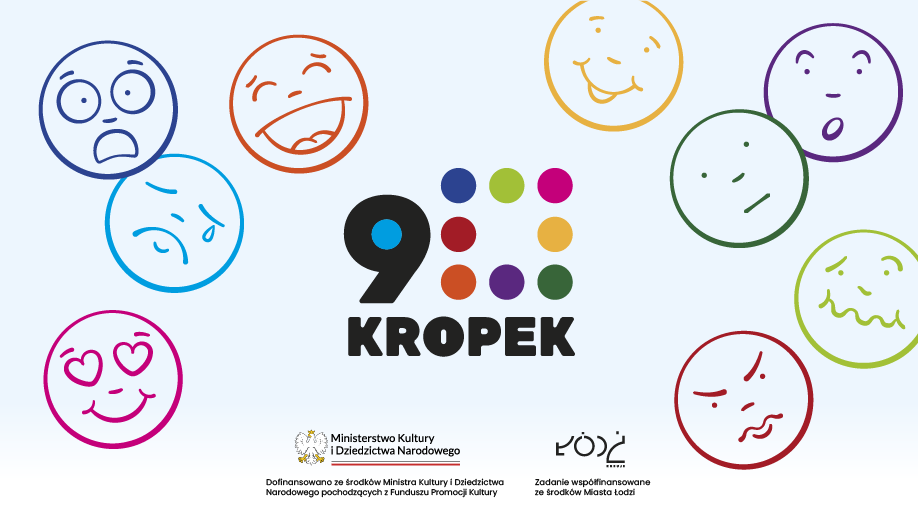 Logo programu edukacyjno-artystycznego 9 kropek